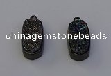 NGP6921 10*22mm - 12*25mm freeform plated druzy quartz pendants