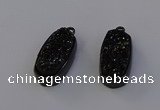NGP6924 10*22mm - 12*25mm freeform plated druzy quartz pendants