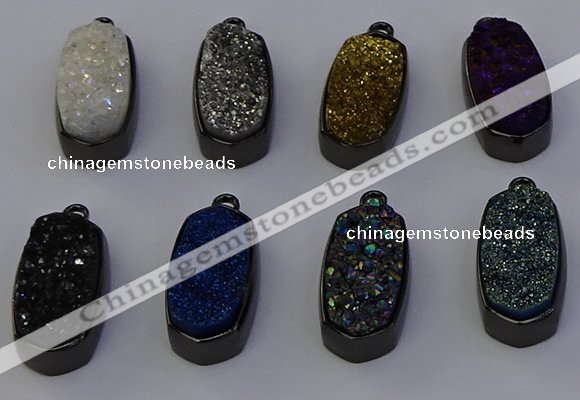 NGP6926 10*22mm - 12*25mm freeform plated druzy quartz pendants