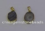 NGP6941 15*20mm oval druzy agate pendants wholesale