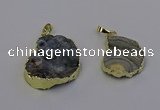 NGP6943 18*25mm - 25*30mm freeform druzy agate pendants wholesale