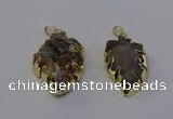 NGP6945 22*35mm - 30*45mm leaf druzy agate pendants wholesale