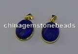 NGP6953 15*20mm faceted oval white howlite turquoise pendants