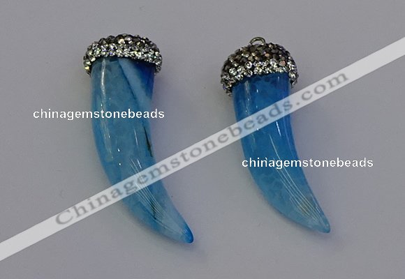 NGP6965 12*40mm - 15*45mm horn agate gemstone pendants