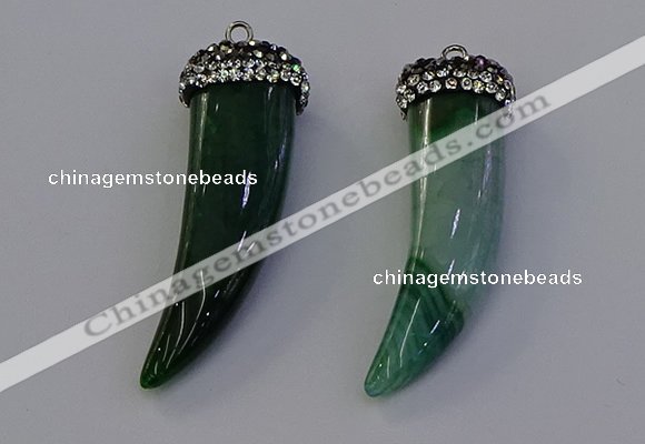 NGP6966 12*40mm - 15*45mm horn agate gemstone pendants