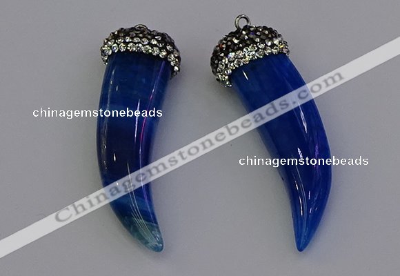 NGP6967 12*40mm - 15*45mm horn agate gemstone pendants