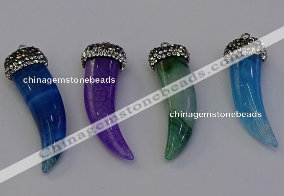 NGP6969 12*40mm - 15*45mm horn agate gemstone pendants