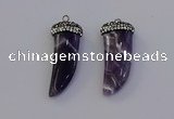 NGP6975 12*40mm - 15*45mm horn amethyst pendants wholesale