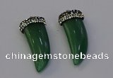 NGP6979 12*40mm - 15*45mm horn green aventurine pendants wholesale