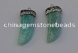 NGP6980 12*40mm - 15*45mm horn amazonite pendants wholesale