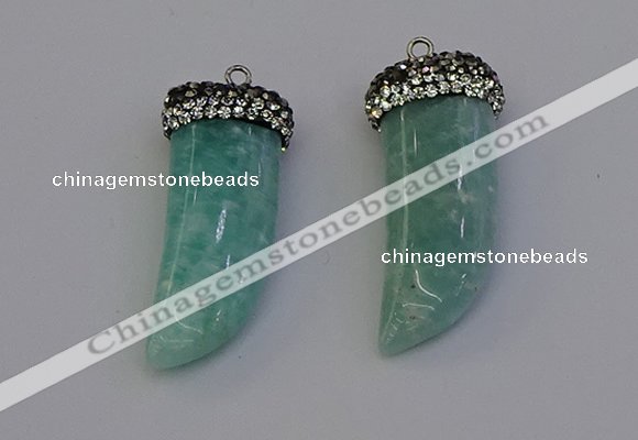 NGP6980 12*40mm - 15*45mm horn amazonite pendants wholesale