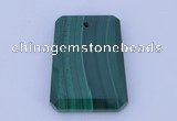 NGP703 20*30mm trapezoid natural malachite gemstone pendant