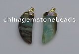 NGP7036 12*35mm - 14*40mm horn amazonite pendants wholesale