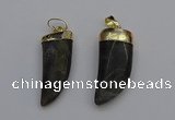 NGP7038 12*35mm - 14*40mm horn labradorite pendants wholesale