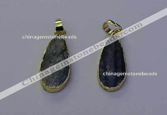 NGP7046 12*25mm - 13*28mm flat teardrop blue kyanite pendants