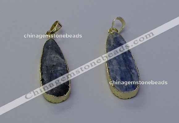 NGP7047 13*35mm - 14*40mm flat teardrop blue kyanite pendants