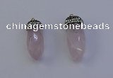 NGP7056 12*30mm - 15*35mm faceted bullet rose quartz pendants