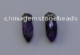 NGP7060 12*30mm - 15*35mm faceted bullet amethyst pendants