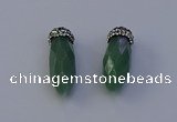 NGP7064 12*30mm - 15*35mm faceted bullet green aventurine pendants