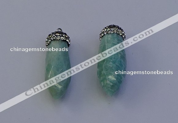 NGP7065 12*30mm - 15*35mm faceted bullet amazonite pendants