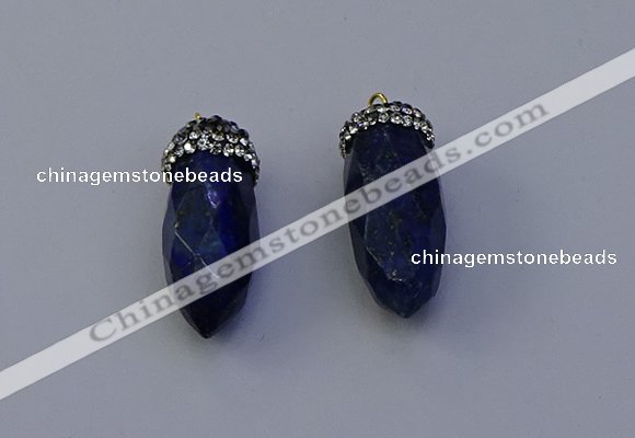 NGP7073 12*30mm - 15*35mm faceted bullet lapis lazuli pendants