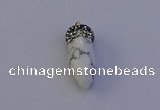 NGP7078 12*30mm - 15*35mm faceted bullet white howlite turquoise pendants