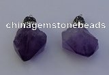 NGP7088 25*35mm - 28*45mm faceted nuggets amethyst pendants