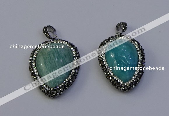 NGP7100 25*30mm - 28*35mm flat teardrop amazonite pendants