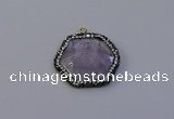 NGP7112 30*30mm hexagon light amethyst pendants wholesale