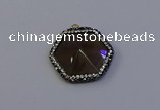 NGP7115 30*30mm hexagon smoky quartz pendants wholesale