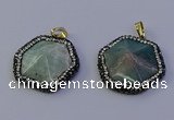 NGP7120 30*30mm hexagon amazonite gemstone pendants wholesale