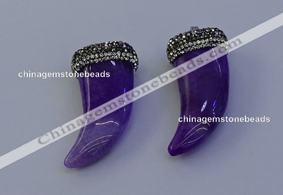 NGP7139 20*50mm - 22*55mm oxhorn agate gemstone pendants