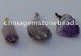 NGP7149 20*40mm - 30*45mm faceted nuggets amethyst pendants