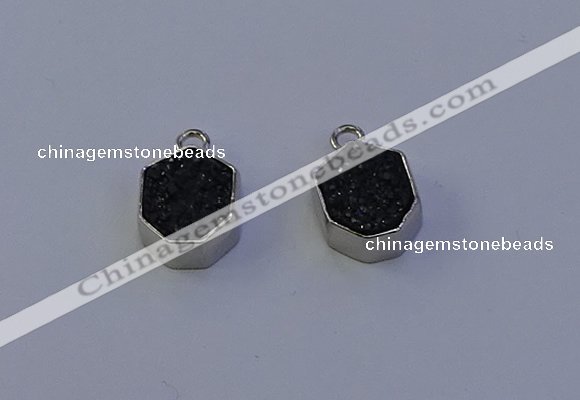 NGP7158 12*15mm plated druzy agate pendants wholesale