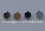 NGP7159 12*15mm plated druzy agate pendants wholesale