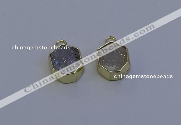 NGP7161 12*15mm plated druzy agate pendants wholesale