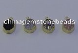 NGP7165 12*15mm plated druzy agate pendants wholesale