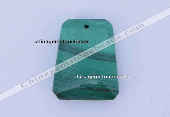 NGP717 18*23mm trapezoid natural malachite gemstone pendant