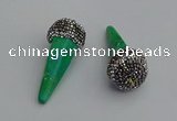 NGP7174 20*50mm faceted cone white howlite turquoise pendants