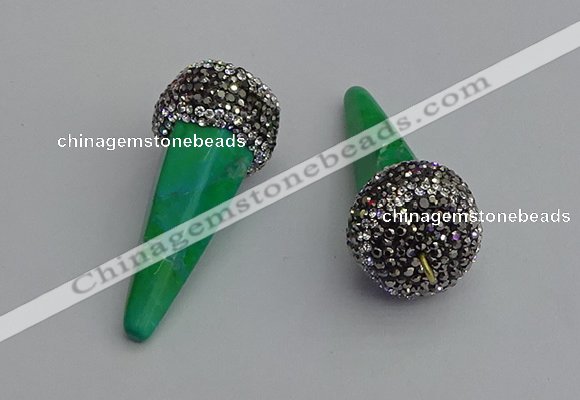 NGP7174 20*50mm faceted cone white howlite turquoise pendants