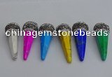 NGP7176 20*50mm faceted cone white howlite turquoise pendants