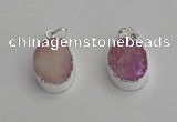 NGP7187 15*20mm oval druzy quartz pendants wholesale