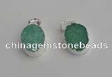 NGP7189 15*20mm oval druzy quartz pendants wholesale