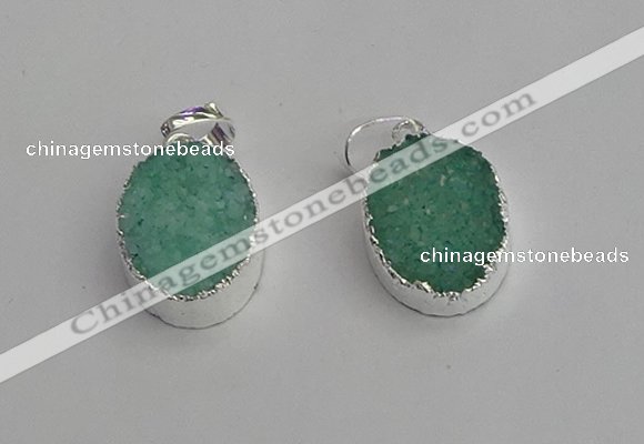 NGP7189 15*20mm oval druzy quartz pendants wholesale