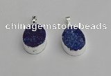 NGP7190 15*20mm oval druzy quartz pendants wholesale