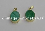 NGP7200 15*20mm oval druzy quartz pendants wholesale