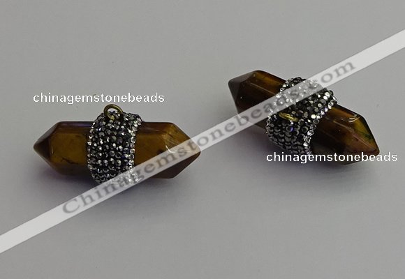 NGP7218 15*40mm sticks yellow tiger eye pendants wholesale