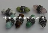 NGP7220 15*40mm sticks mixed gemstone pendants wholesale