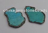 NGP7222 30*50mm - 40*60mm freeform turquoise gemstone pendants