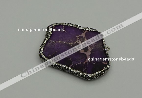 NGP7225 30*50mm - 40*60mm freeform sea sediment jasper pendants